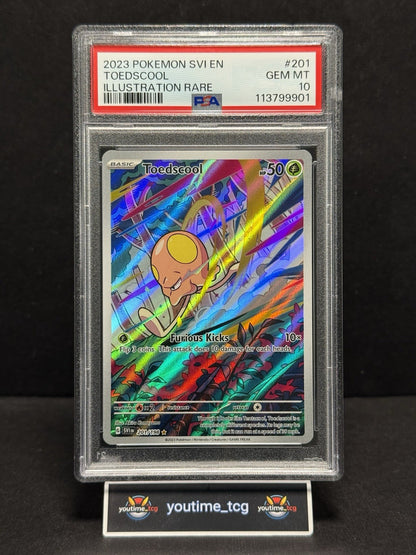 2023 Pokemon Svi En-Scarlet & Violet Illustration Rare Toedscool #201 PSA 10