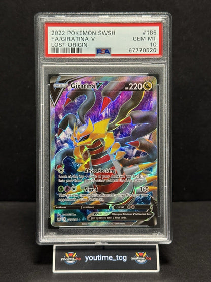 2022 Pokemon Sword & Shield Lost Origin Fa Giratina V #185 PSA 10