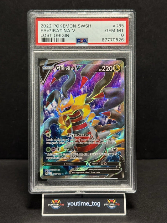 2022 Pokemon Sword & Shield Lost Origin Fa Giratina V #185 PSA 10