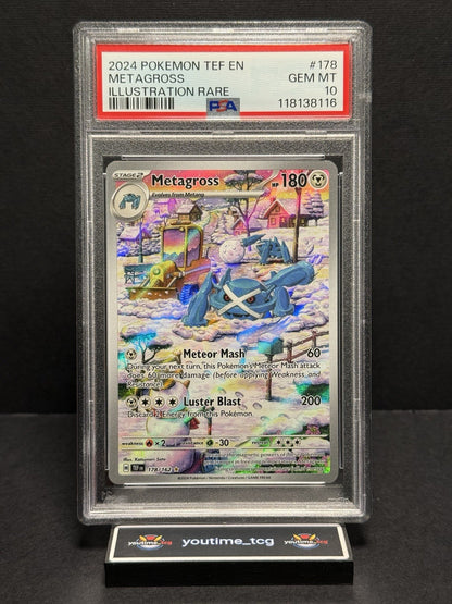 2024 Pokemon Tef En-Temporal Forces Illustration Rare Metagross #178 PSA 10