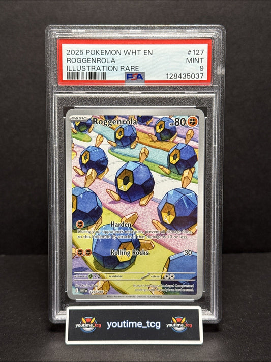 2025 Pokemon Wht En-White Flare Illustration Rare Roggenrola #127 PSA 9