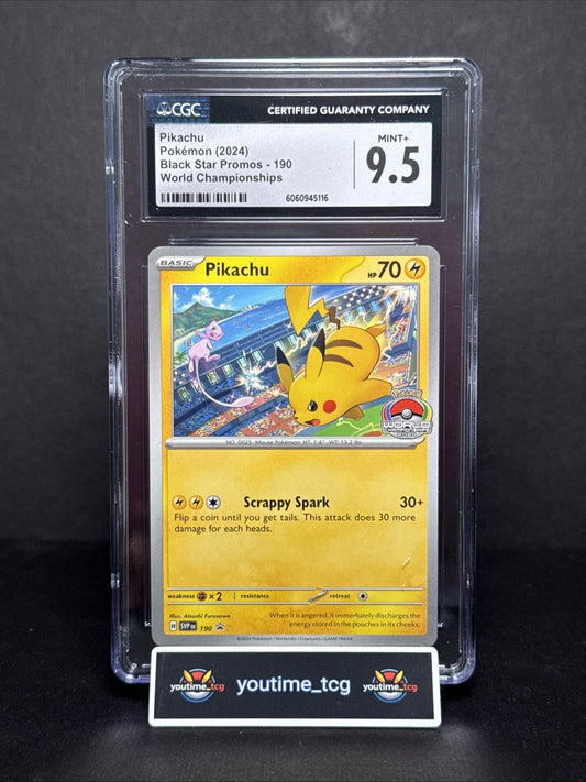 2024 Black Star Promos World Championships Pikachu #190 CGC 9.5