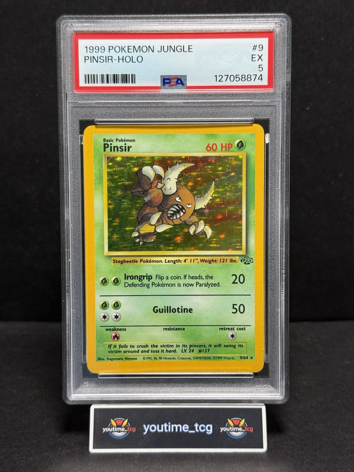 1999 Pokemon Jungle Holo Pinsir #9 PSA 5