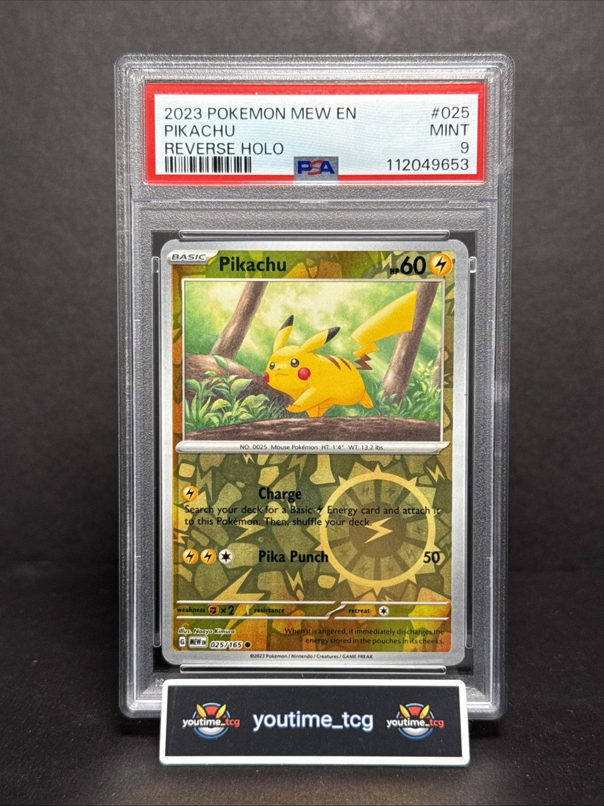 2023 Pokemon Mew En-151 Reverse Holo Pikachu #025 PSA 9