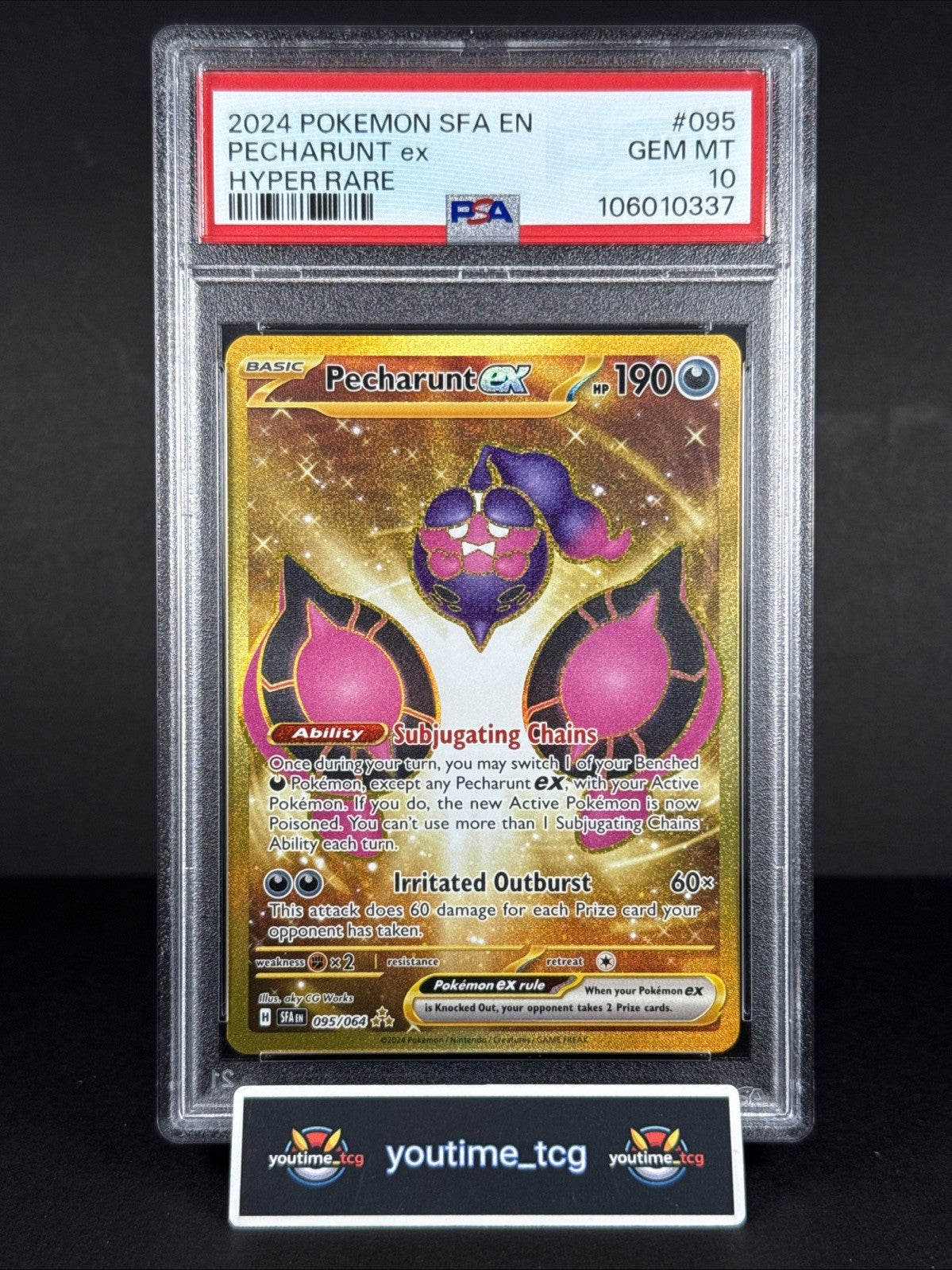 2024 Pokemon Sfa En-Shrouded Fable Hyper Rare Pecharunt Ex #095 PSA 10