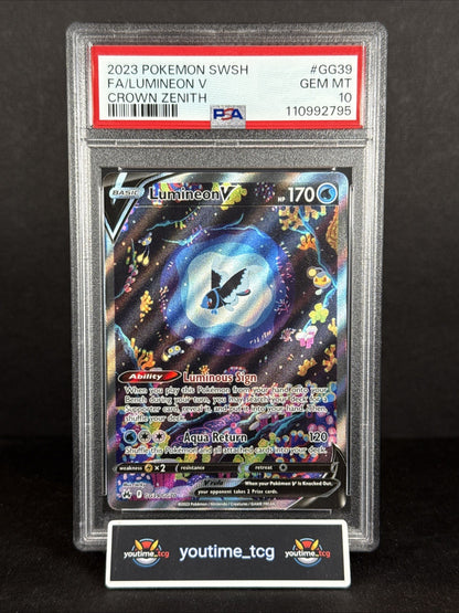 2023 Pokemon Sword And Shield Crown Zenith Fa Lumineon V #GG39 PSA 10