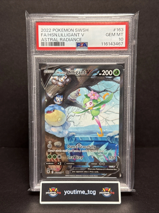 2022 Pokemon Sword & Shield Astral Radiance Fa Hisuian Lilligant V #163 PSA 10