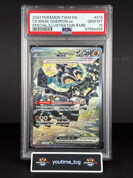 2024 Pokemon Twm En  SIR Cornerstone Mask Ogerpon Ex #215 PSA 10