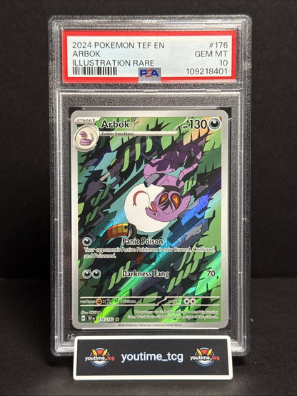 2024 Pokemon Tef En-Temporal Forces Illustration Rare Arbok #176 PSA 10