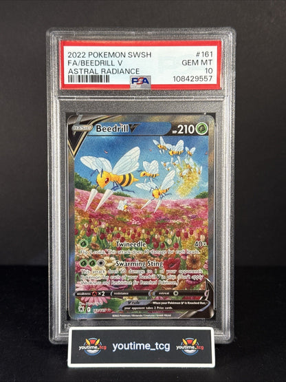 2022 Pokemon Sword & Shield Astral Radiance Fa Beedrill V #161 PSA 10