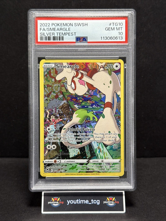 2022 Pokemon Sword & Shield Silver Tempest Fa Smeargle #TG10 PSA 10