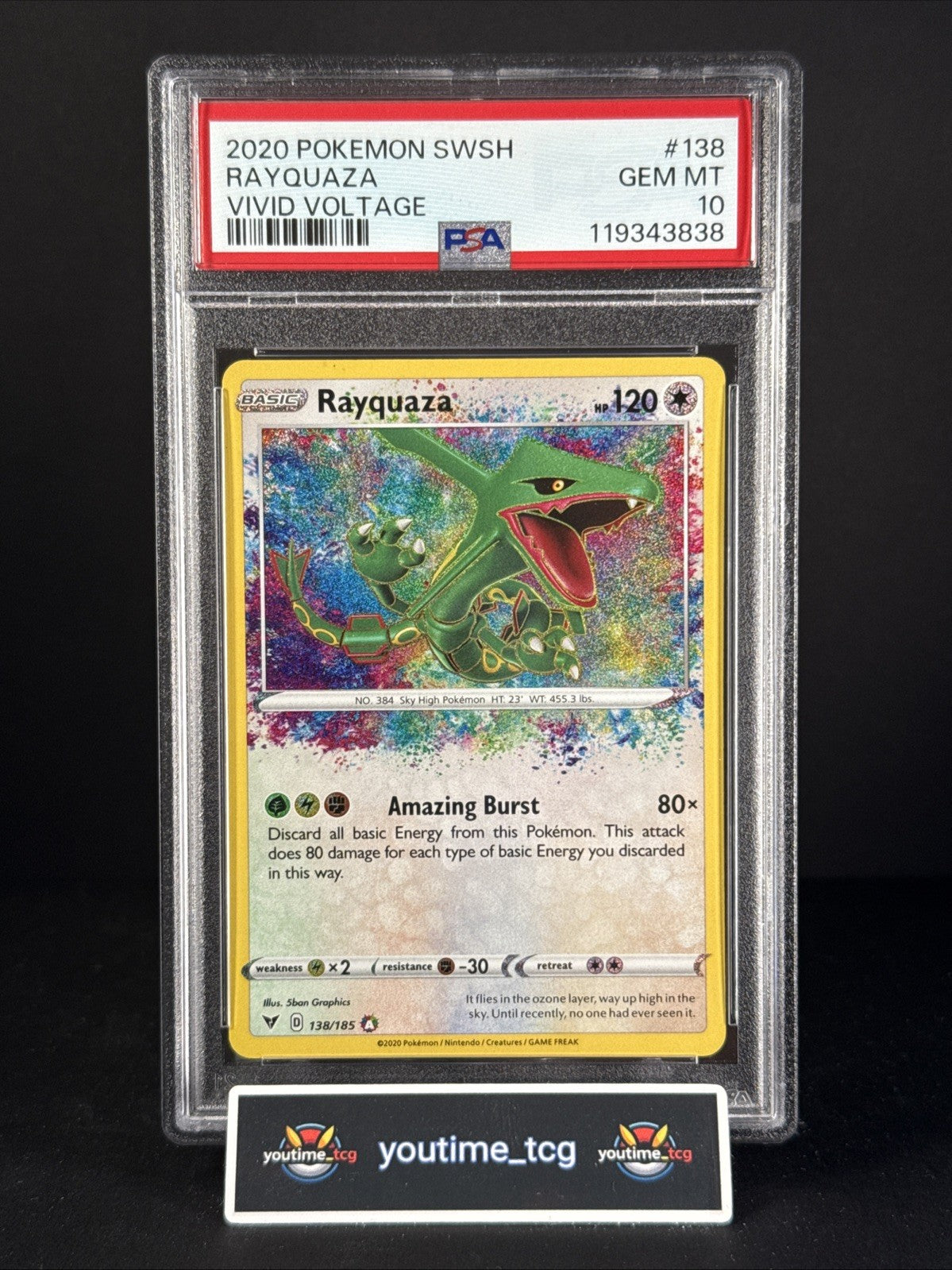 2020 Pokemon Sword & Shield Vivid Voltage Rayquaza #138 PSA 10