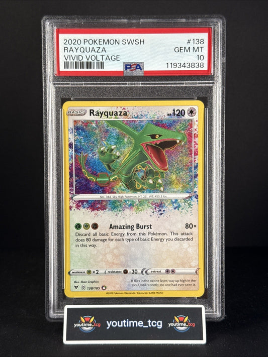 2020 Pokemon Sword & Shield Vivid Voltage Rayquaza #138 PSA 10