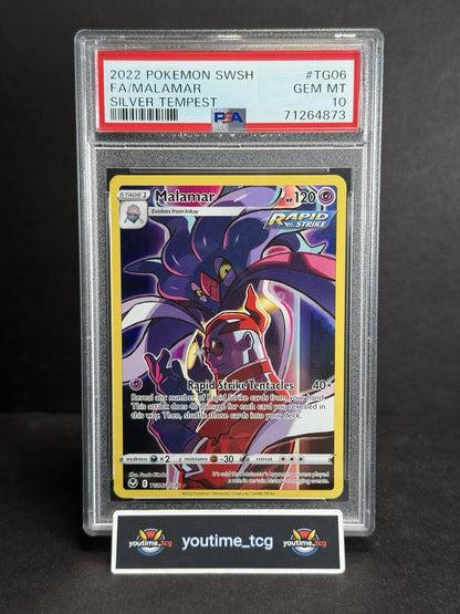 2022 Pokemon Sword & Shield Silver Tempest Fa Malamar #TG06 PSA 10