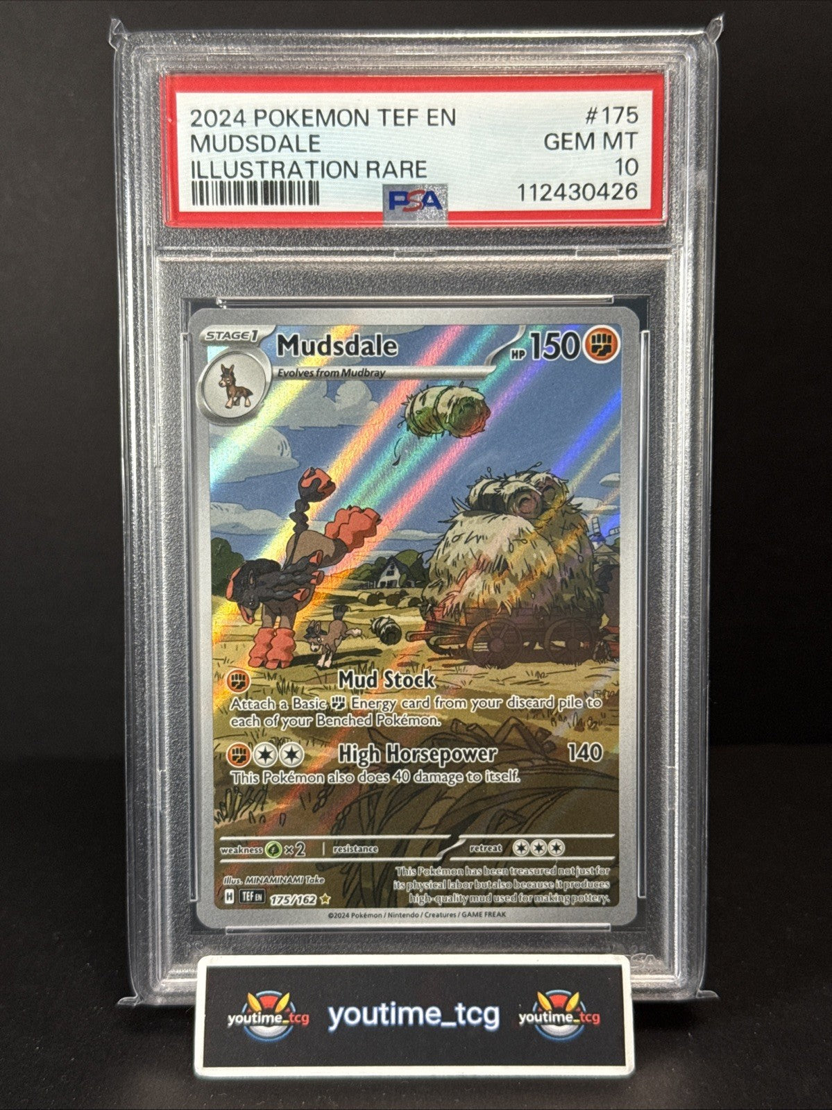 2024 Pokemon Tef En-Temporal Forces Illustration Rare Mudsdale #175 PSA 10
