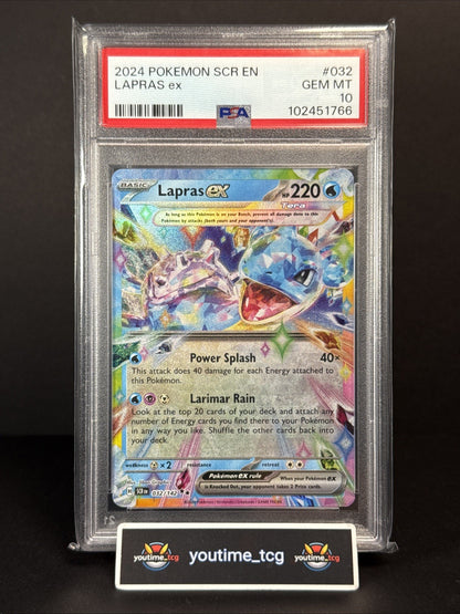 2024 Pokemon Scr En-Stellar Crown Lapras Ex #032 PSA 10