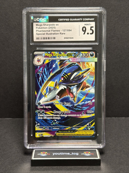 2025 Phantasmal Flames Special Illustration Rare Mega Sharpedo ex #127 CGC 9.5