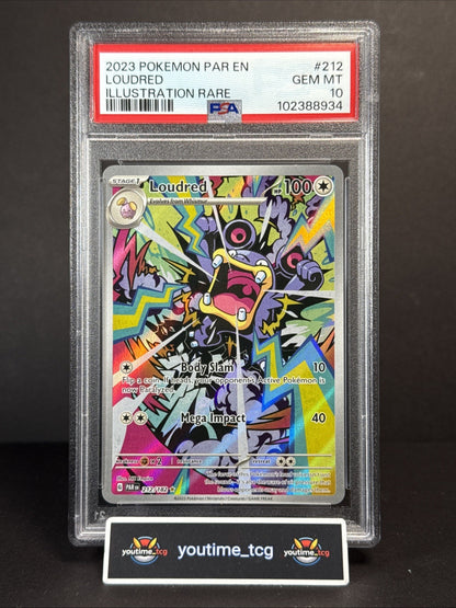 2023 Pokemon Par En-Paradox Rift Illustration Rare Loudred #212 PSA 10