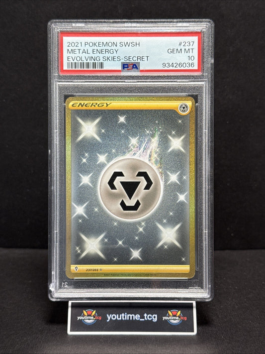 2021 Pokemon Sword & Shield Evolving Skies Secret Metal Energy #237 PSA 10