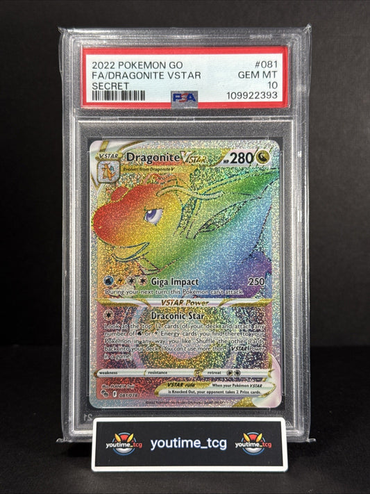 2022 Pokemon Go Fa Secret Dragonite Vstar #081 PSA 10