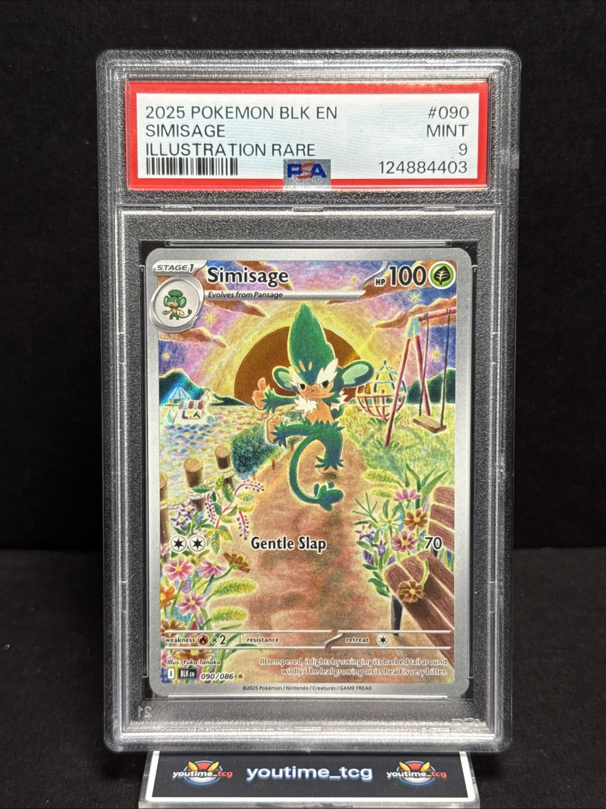 2025 Pokemon Blk En-Black Bolt Illustration Rare Simisage #090 PSA 9
