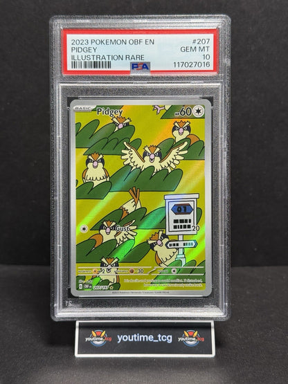 2023 Pokemon Obf En-Obsidian Flames Illustration Rare Pidgey #207 PSA 10
