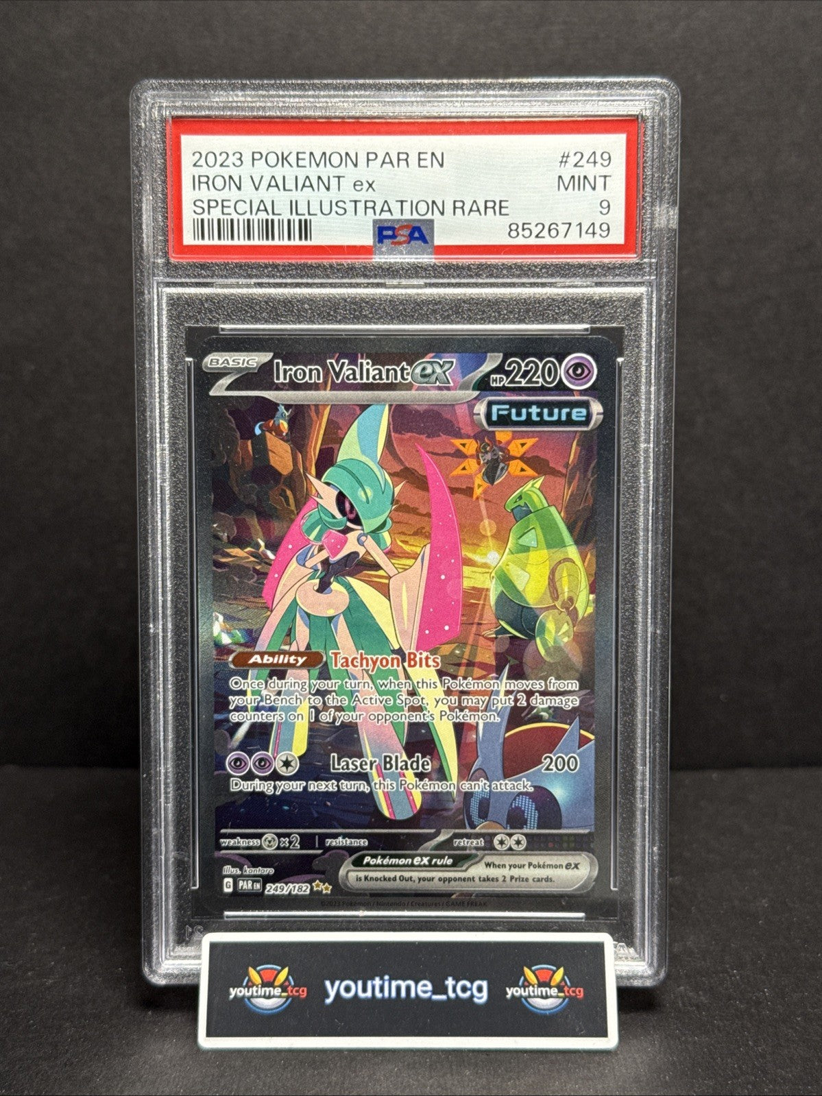 2023 Pokemon Par En-Paradox Rift SIR Iron Valiant Ex #249 PSA 9
