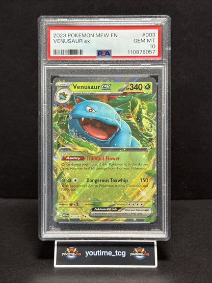 2023 Pokemon Mew En-151 Venusaur Ex #003 PSA 10