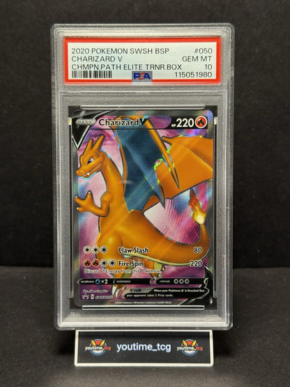 2020 Pokemon Swsh Black Star Promo Charizard V #050 PSA 10
