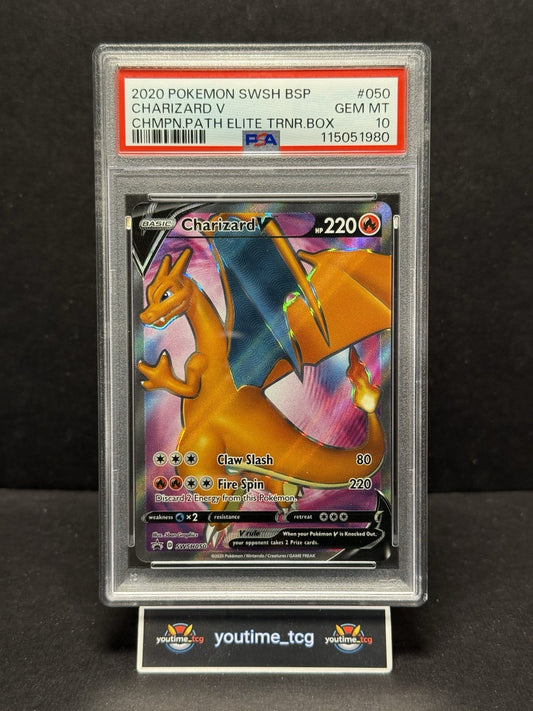 2020 Pokemon Swsh Black Star Promo Charizard V #050 PSA 10