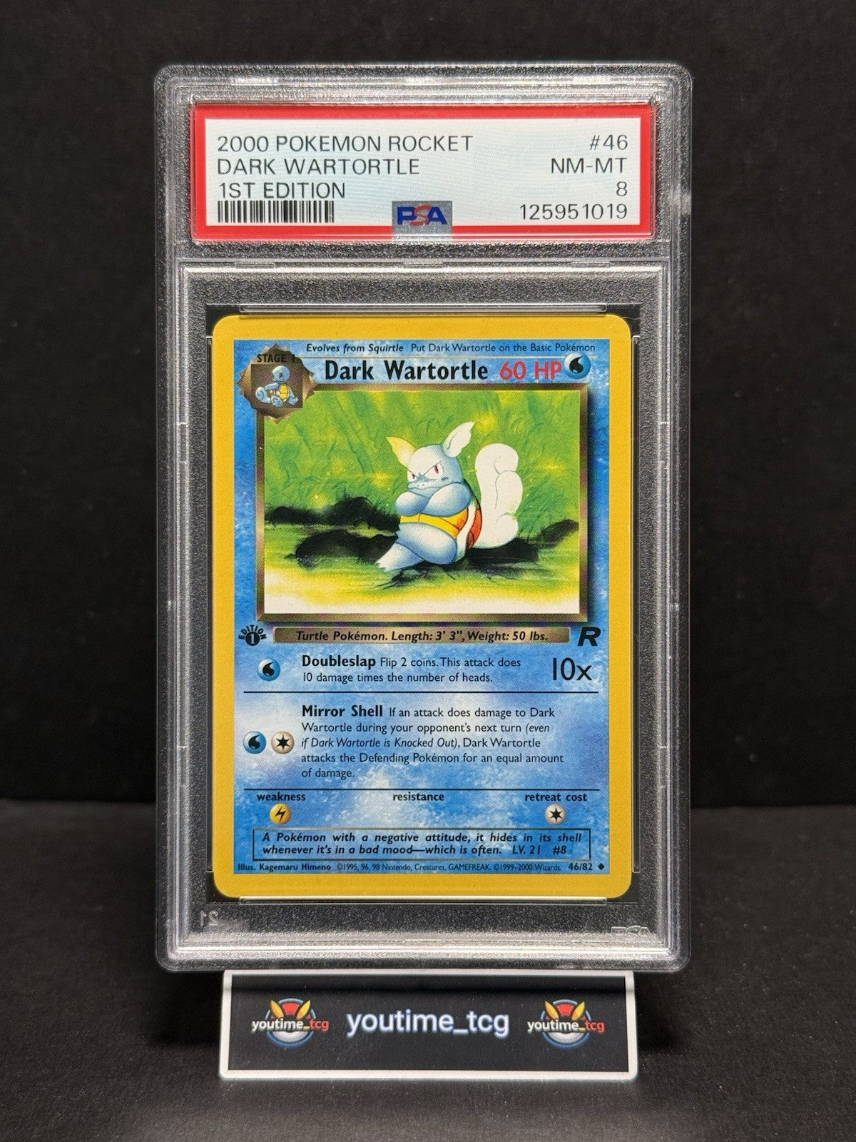 2000 Pokemon Rocket 1st Edition Dark Wartortle #46 PSA 8