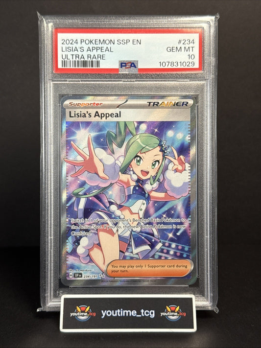 2024 Pokemon Ssp En-Surging Sparks Ultra Rare Lisia's Appeal #234 PSA 10