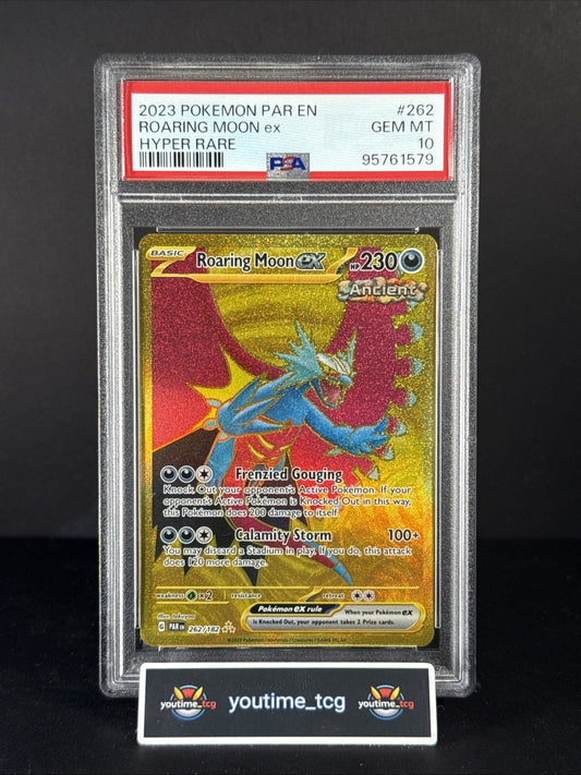 2023 Pokemon Par En-Paradox Rift Hyper Rare Roaring Moon Ex #262 PSA 10