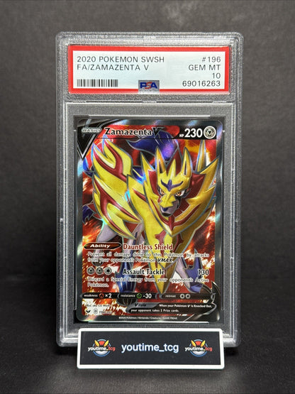 2020 Pokemon Sword & Shield Fa Zamazenta V #196 PSA 10