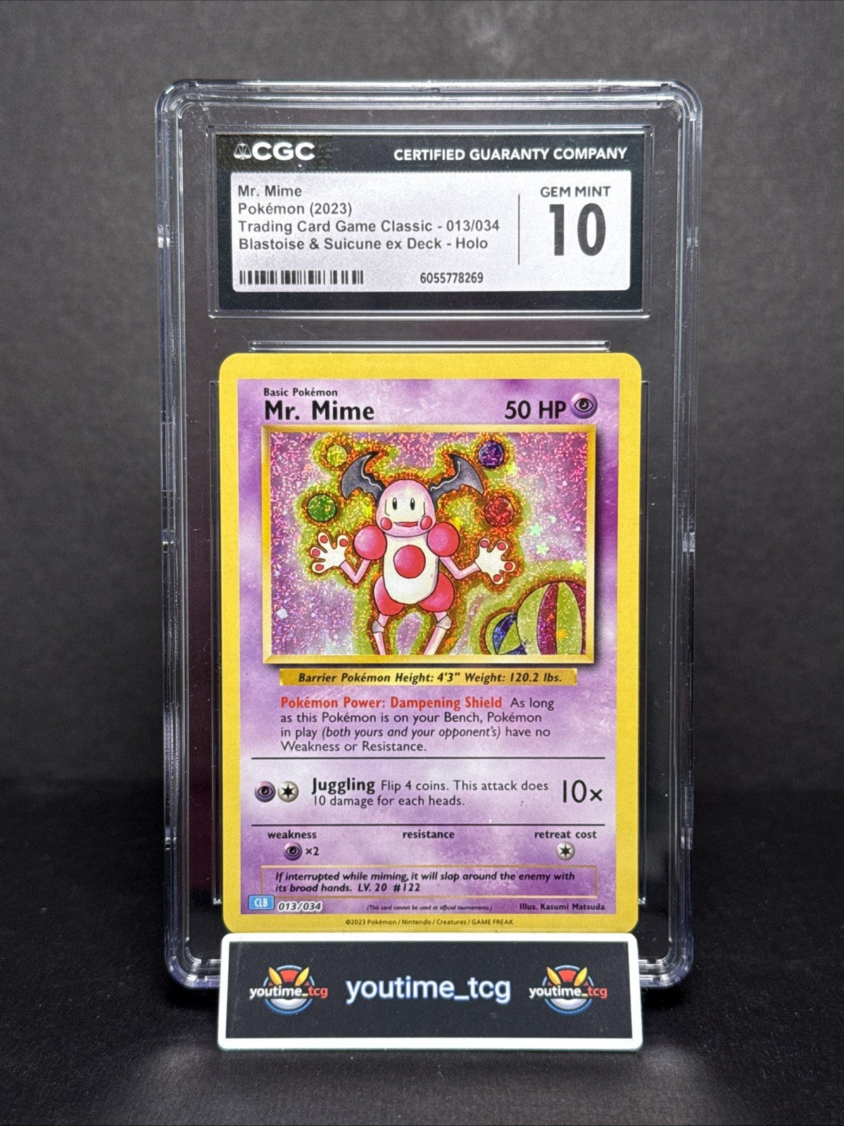 2023 Blastoise & Suicune ex Deck Holo Classic Mr. Mime #013 CGC 10