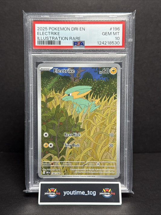 2025 Pokemon Dri En-Destined Rivals Illustration Rare Electrike #196 PSA 10