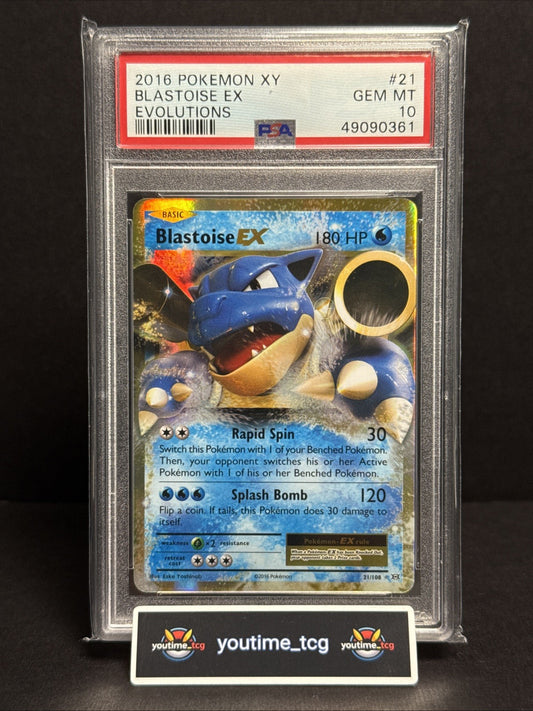 2016 Pokemon Xy Evolutions Blastoise Ex #21 PSA 10