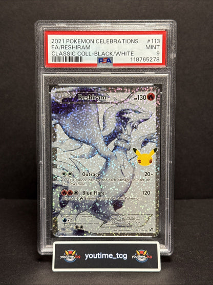 2021 Pokemon Celebrations Classic Collection Fa Reshiram #113 PSA 9
