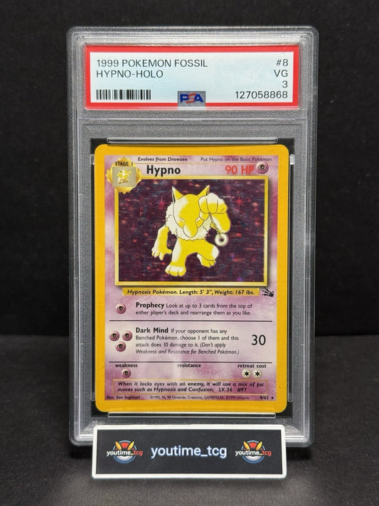 1999 Pokemon Fossil Hypno #8 PSA 3