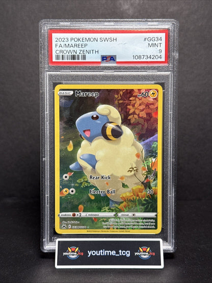 2023 Pokemon Sword And Shield Crown Zenith Fa Mareep #GG34 PSA 9