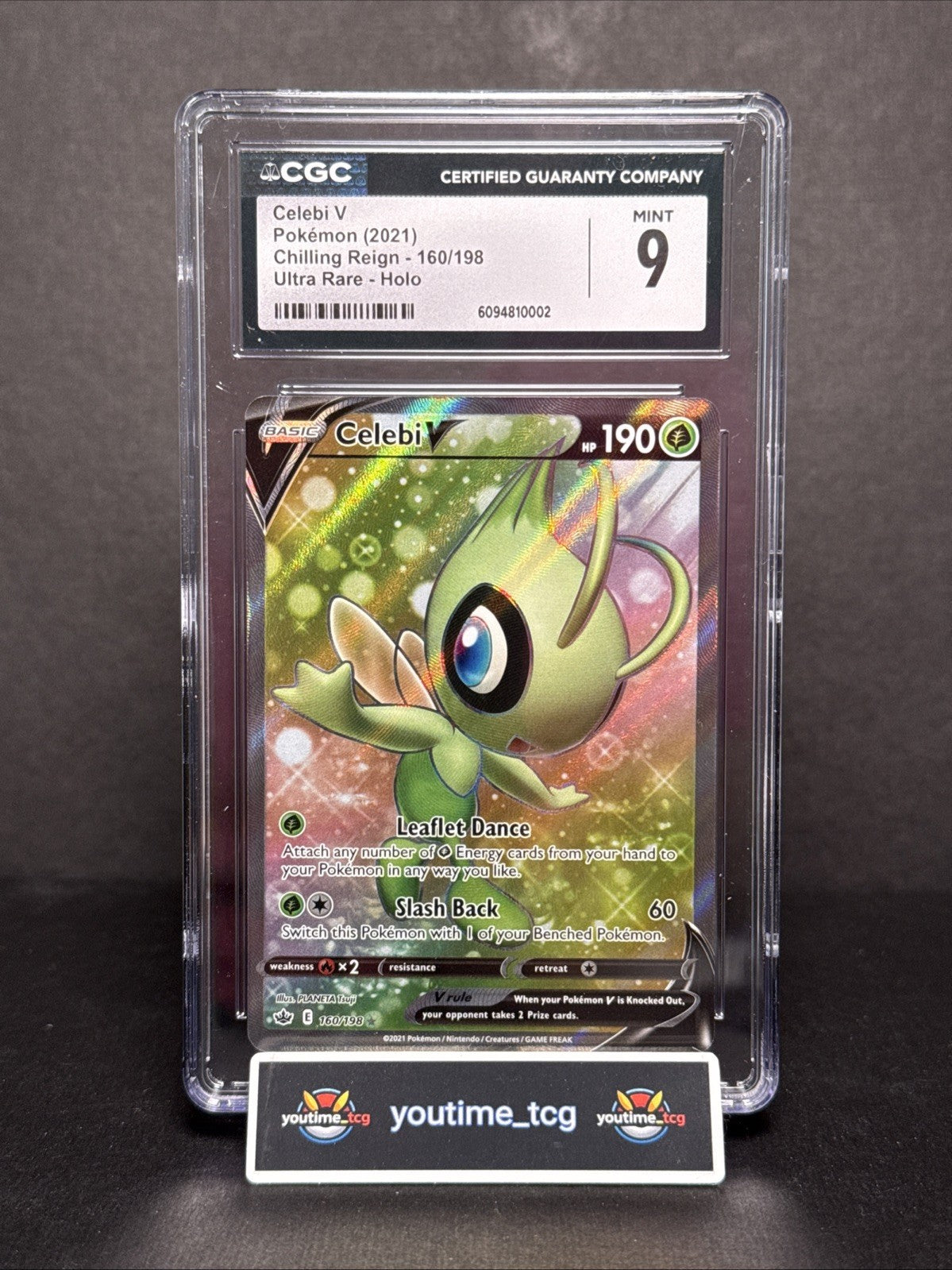 2021 Chilling Reign Ultra Rare Holo Celebi V #160 CGC 9