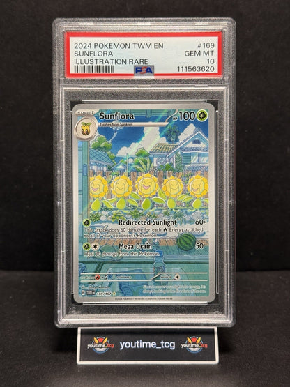 2024 Pokemon Twm En-Twilight Masquerade Illustration Rare Sunflora #169 PSA 10