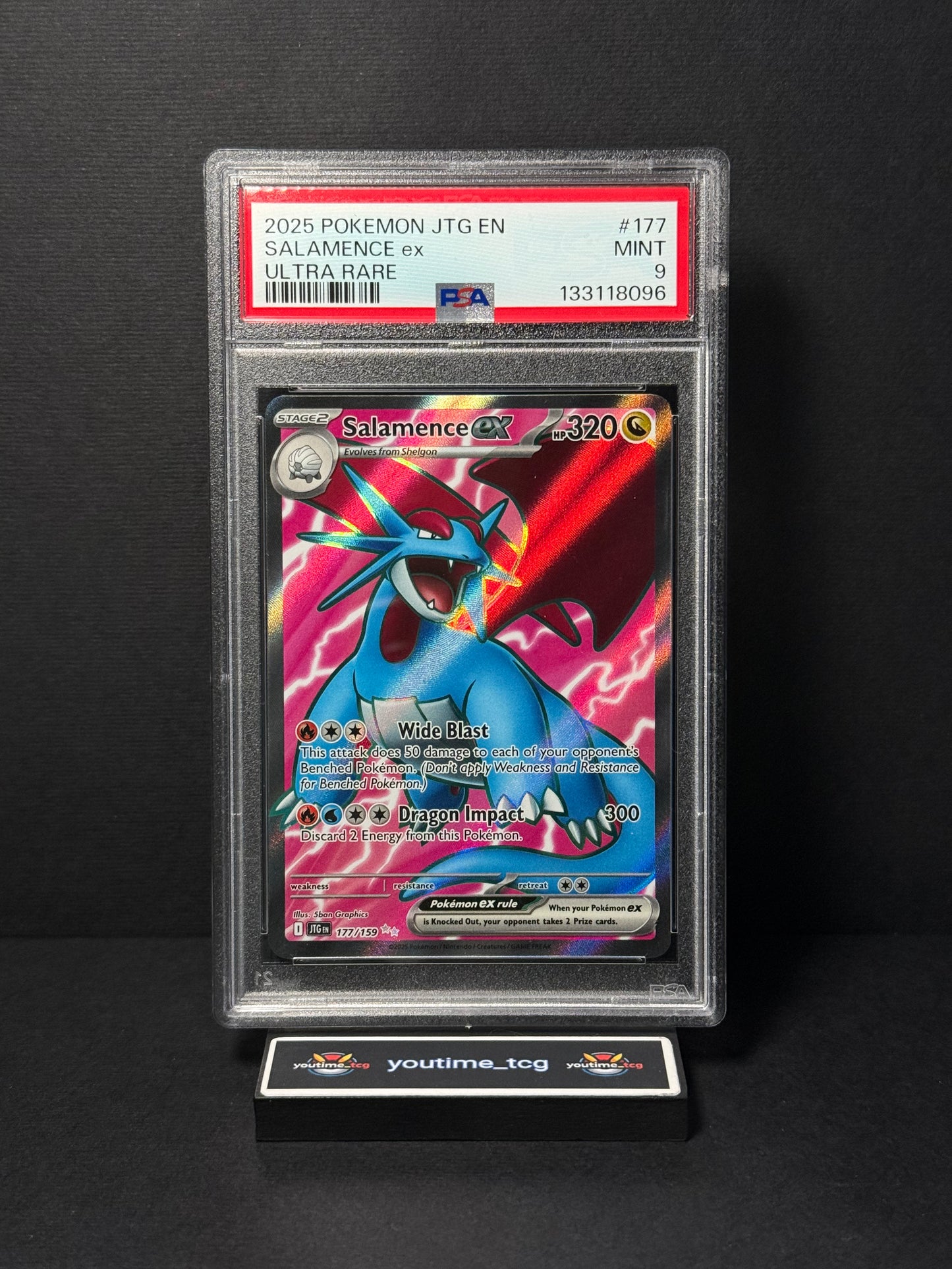 2025 Pokemon Jtg En-Journey Together Salamence Ex #177 PSA 9