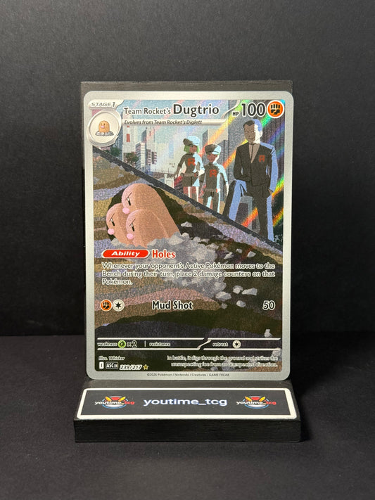 Pokémon ME Ascended Heroes Illustration Rare Team Rocket's Dugtrio #239