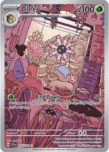 2024 Pokemon Scr En-Stellar Crown Illustration Rare Lileep #145 PSA 10